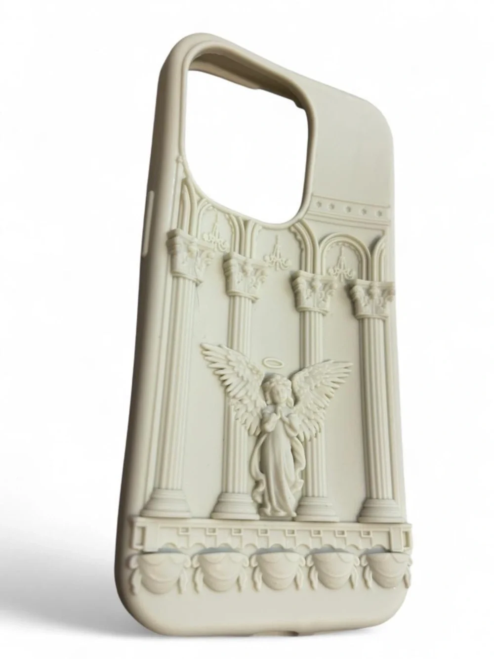 3D Baroque Angel Roman Column Phone Case for iPhone 13 Pro / 14 Pro / 15 Pro